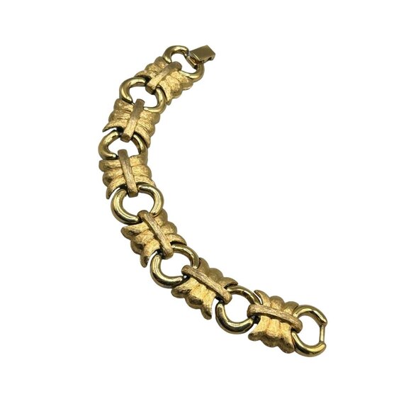 Vintage Givenchy Brushed Gold Tone Chain Link Bracelet Runway Couture - Picture 1 of 8